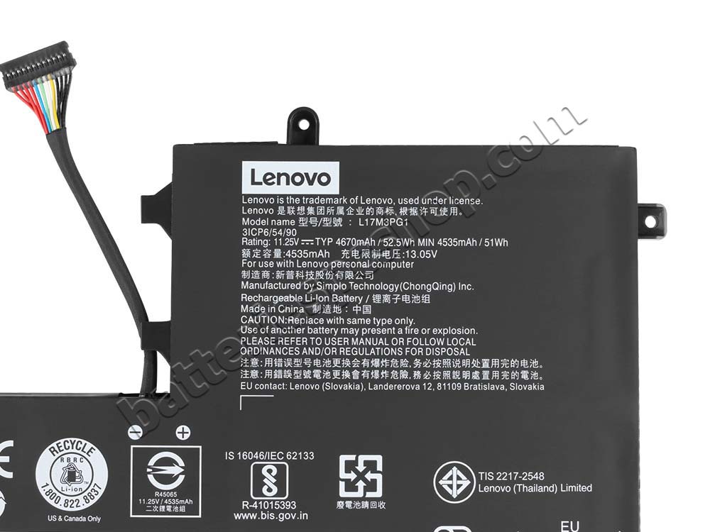 Original Battery Lenovo 5B10Q88561 5B10T30216 4670mAh 52.5Wh